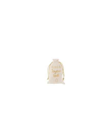 Sac Noel Francais Velours Blanc/Or Small(19x1x28cm)
