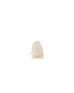 Sac Noel Francais Velours Blanc/Or Small(19x1x28cm)