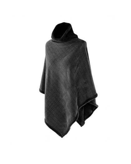 Poncho Chenille 60X80Cm Gris