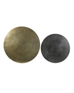 Coffee Table S/2 Ø61X37+Ø76X41 Cm Primo Black-Bronze+Mat Black
