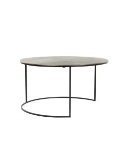 Coffee Table S/2 Ø61X37+Ø76X41 Cm Primo Black-Bronze+Mat Black