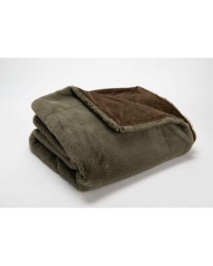 Plaid Luxe Kaki 130X170Cm