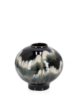 P.Vase Coira Ro Noir Melange D30,Taille Ø30X32Hcm