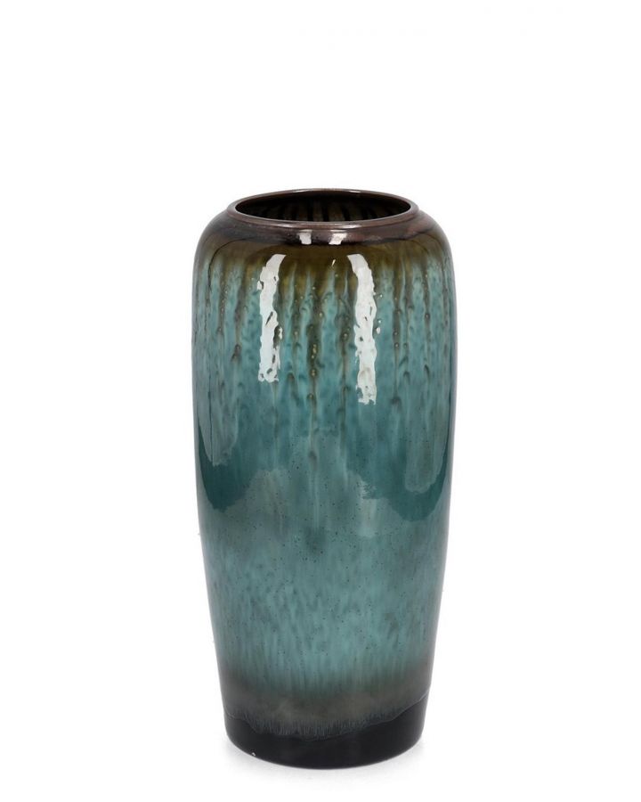 P.Vase Coira Évasé Vert Melange H50,Taille Ø26X50Hcm