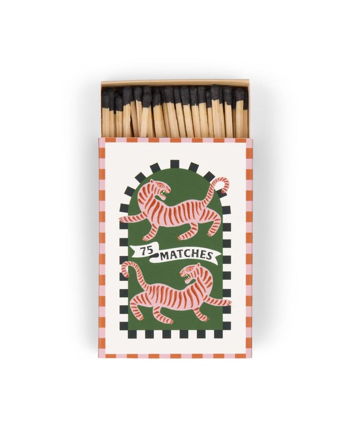 A Dopo Boxed Matches Tiger Black - 75 Matches (9.6 Cm)