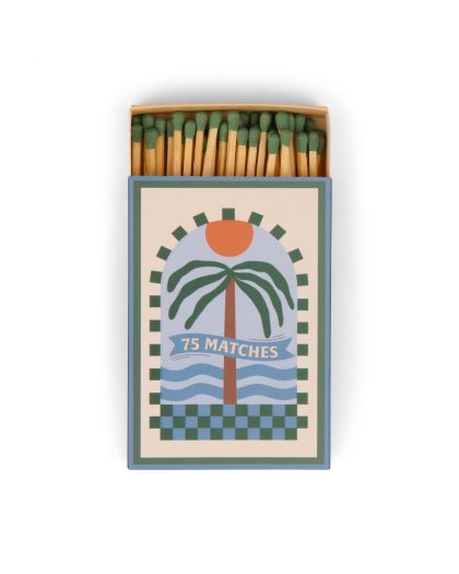A Dopo Boxed Matches Palm Tree Dark Green - 75 Matches (9.6 Cm)
