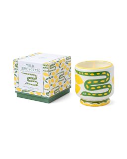 Adopo 8 Oz./226G Snake Ceramic Candle - Wild Lemongrass Boxed