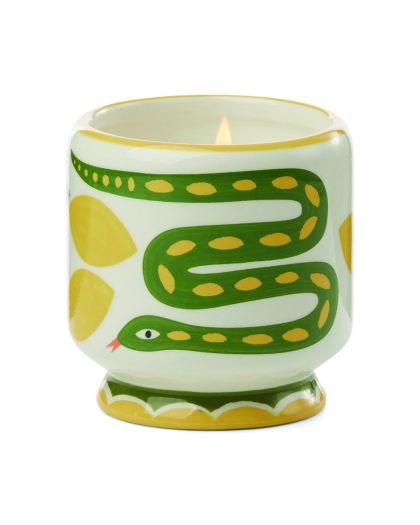 Adopo 8 Oz./226G Snake Ceramic Candle - Wild Lemongrass Boxed