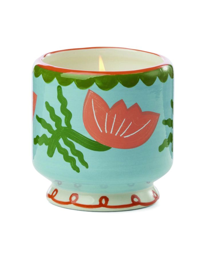 Adopo 8 Oz./226G Flower Ceramic Candle - Cactus Flower Boxed