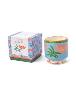 Adopo 8 Oz./226G Flower Ceramic Candle - Cactus Flower Boxed