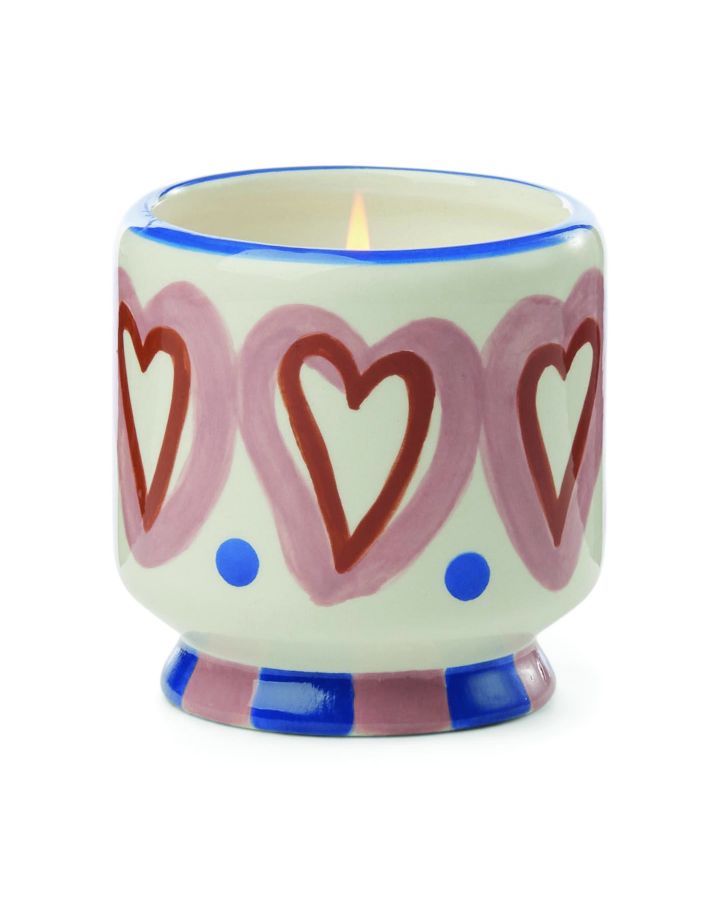 Adopo 8 Oz./226G Hearts Ceramic Candle - Rosewood Vanilla Boxed