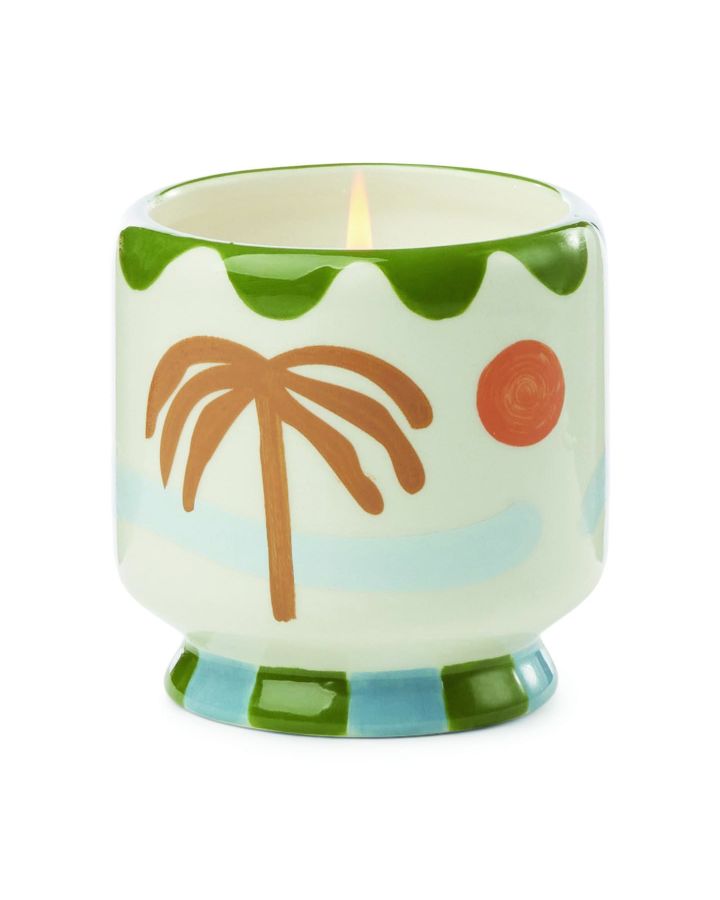 Adopo 8 Oz./226G Palm Tree Ceramic Candle - Lush Palms Boxed