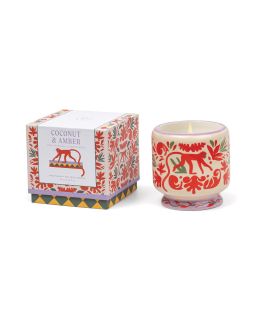 Adopo 8 Oz./226G Jungle Ceramic Candle - CoconutetAmber Boxed