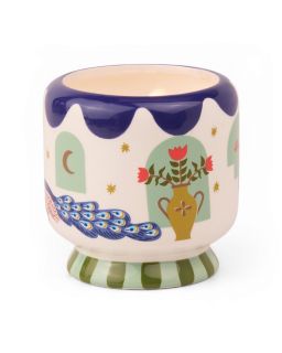 A Dopo 8Oz/226G Peacock Ceramic Candle - Misted Lime