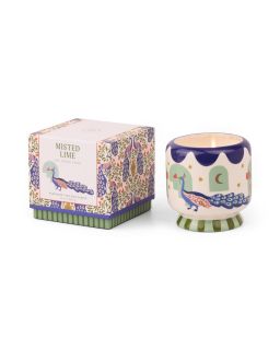 A Dopo 8Oz/226G Peacock Ceramic Candle - Misted Lime