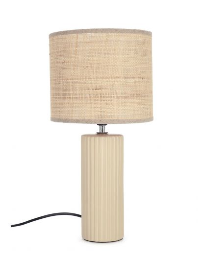 Lampe De Table Adhara Cyl Cer Beige. H42,Taille Ø20,5X42Hcm