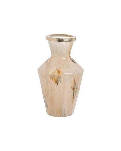 Vase Métal-Cristal Décoration 23 X 23 X 39 Cm