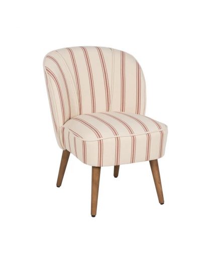 Fauteuil Rayures Terracotta 54 X 64 X 73 Cm