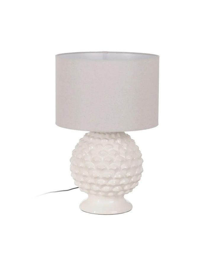 Lampe De Table Blanc Céramique Éclairage 38 X 38 X 58,50 Cm