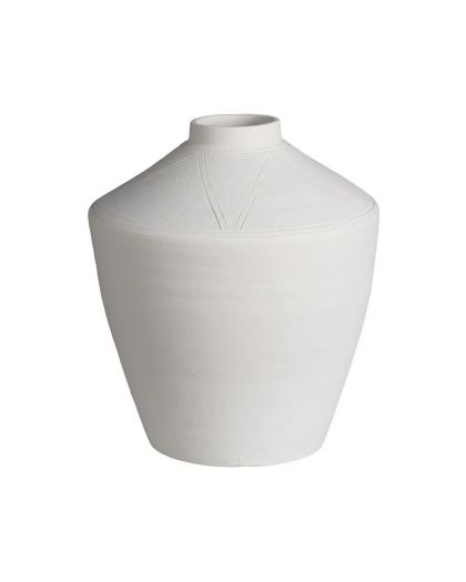 Vase Blanc Céramique Décoration 27 X 27 X 34 Cm