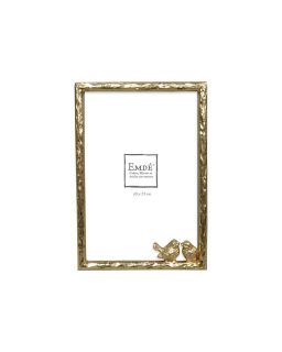 Carde Metal Dore Oiseaux V 10X15Cm