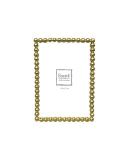 Cadre Metal Dore Perles 10X15Cm