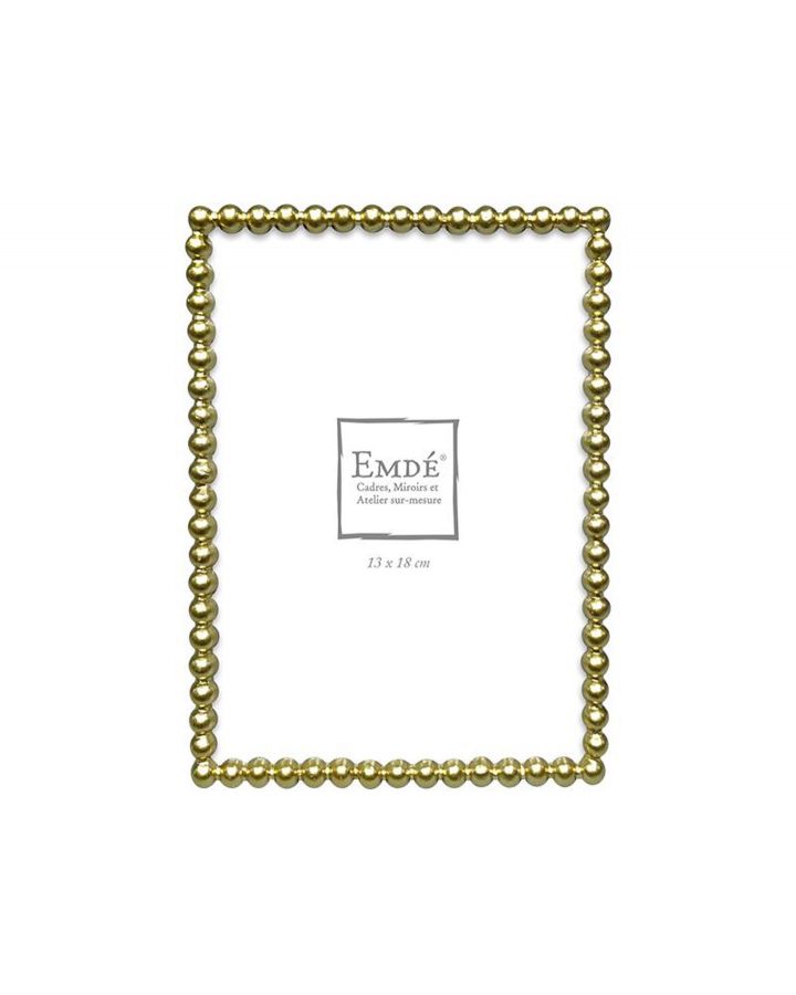 Cadre Metal Dore Perles 13X18Cm