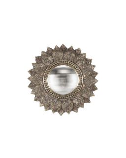 Miroir Feuilles Convexe Dore Ø 19,8Cm
