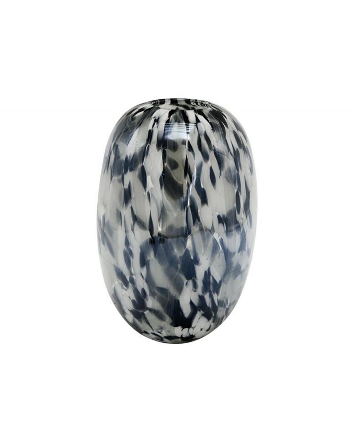 Vase Verre Ecail Noir Blanc 20X29Cm