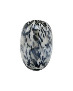 Vase Verre Ecail Noir Blanc 20X29Cm
