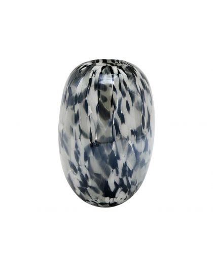 Vase Verre Ecail Noir Blanc 20X29Cm