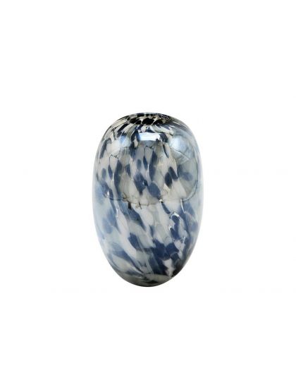 Vase Verre Ecail Noir Blanc 17X25Cm