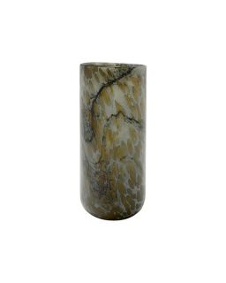 Vase Verre Effet Marbre Tachete 14X31Cm
