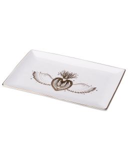 Coupelle Ceram Ex-Voto Dore 25X16,5Cm