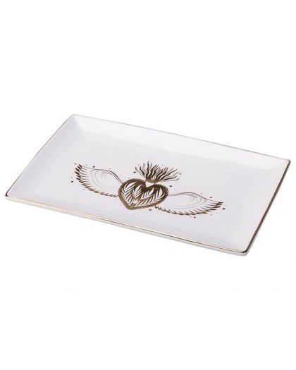 Coupelle Ceram Ex-Voto Dore 25X16,5Cm