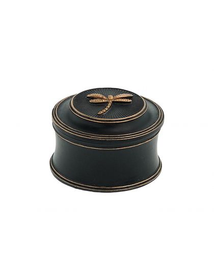 Boite NoiretDore Libellule 7.5X5Cm