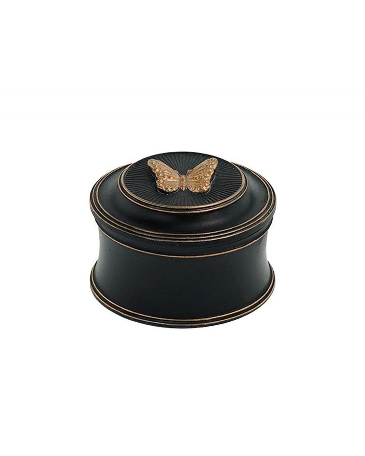 Boite NoiretDore Papillon 7,5X5Cm