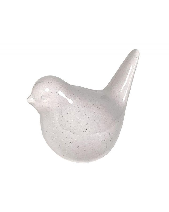 Statuette Oiseau Ceramique Blanc 8,7X5,7X6,8Cm