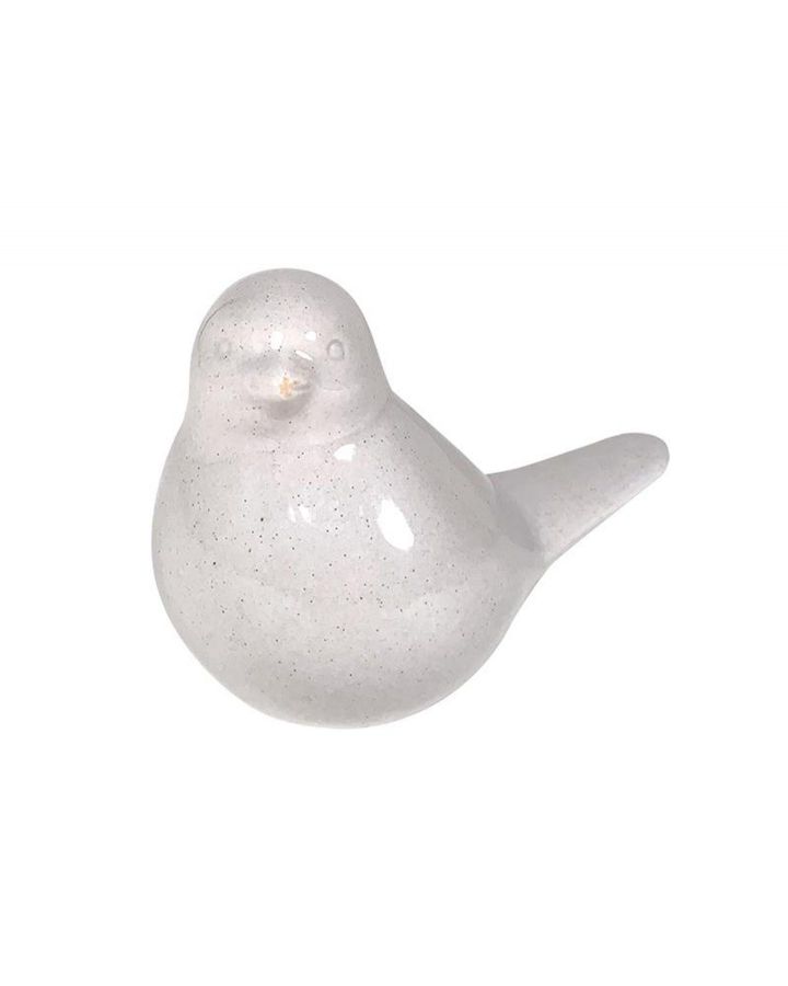 Statuette Oiseau Ceramique Blanc 8,7X5,7X6,8Cm