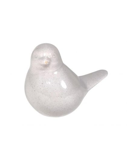 Statuette Oiseau Ceramique Blanc 8,7X5,7X6,8Cm