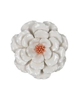 Deco Murale Fleur Blanc Orange Ø 20,5Cm