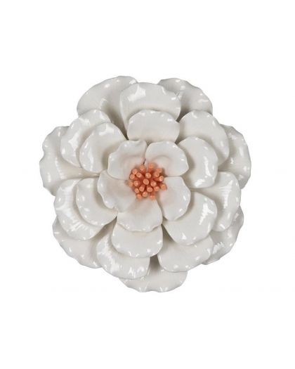 Deco Murale Fleur Blanc Orange Ø 20,5Cm