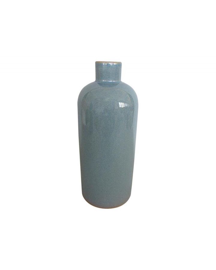 Vase Ceramique Bleu 11,5X27Cm