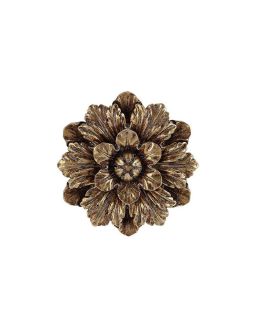 Deco Murale Fleur Dore 13,5Cm