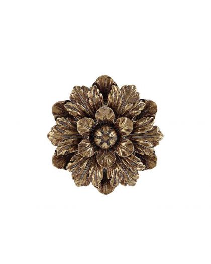 Deco Murale Fleur Dore 13,5Cm
