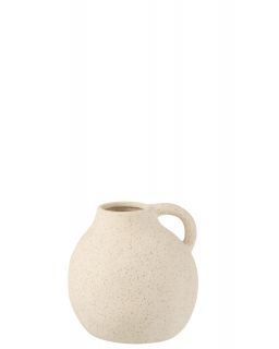 Vase Cruche Ceramique Beige S ,15x14,5x15cm