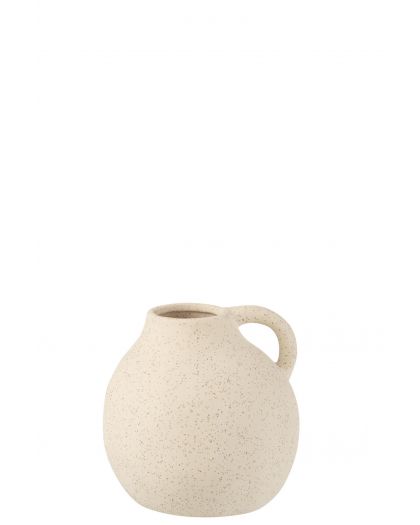 Vase Cruche Ceramique Beige S ,15x14,5x15cm