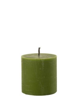 Bougie Exterieure Pilier Paraffine Vert Small-70Heures ,13x13x13cm