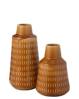 Vase Ria Sculpte Porcelaine Moutarde Small ,16x16x23cm