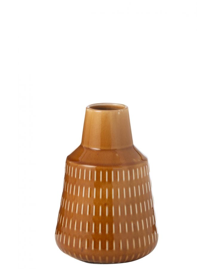 Vase Ria Sculpte Porcelaine Moutarde Small ,16x16x23cm